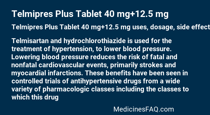 Telmipres Plus Tablet 40 mg+12.5 mg