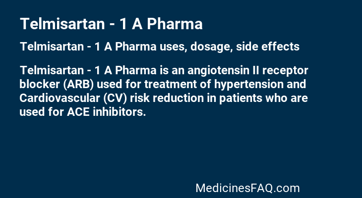 Telmisartan - 1 A Pharma