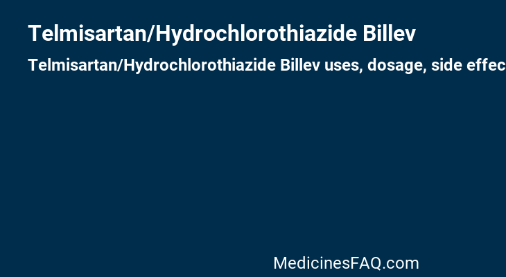 Telmisartan/Hydrochlorothiazide Billev