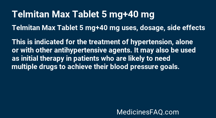 Telmitan Max Tablet 5 mg+40 mg