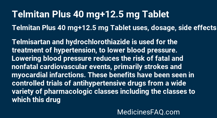 Telmitan Plus 40 mg+12.5 mg Tablet