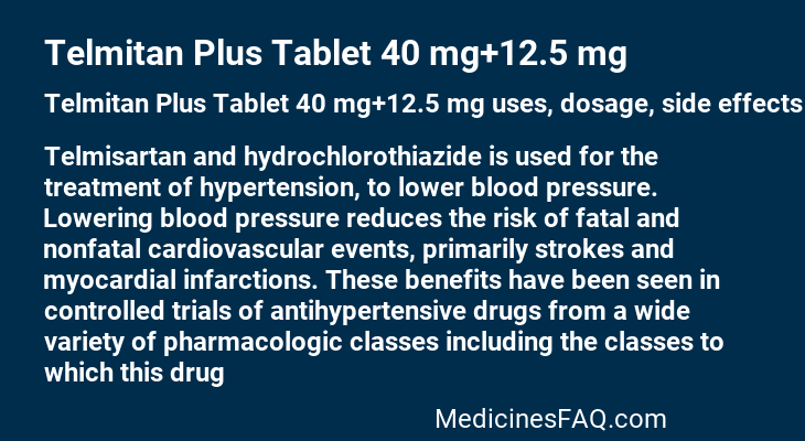 Telmitan Plus Tablet 40 mg+12.5 mg