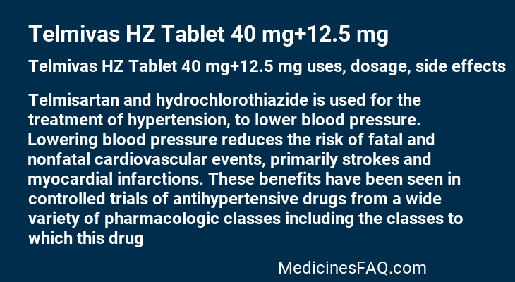 Telmivas HZ Tablet 40 mg+12.5 mg