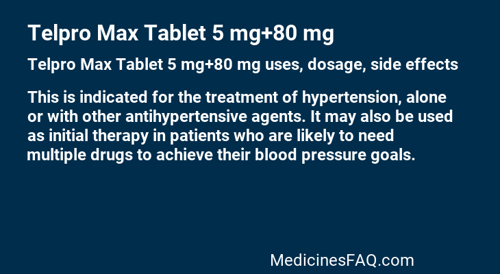 Telpro Max Tablet 5 mg+80 mg