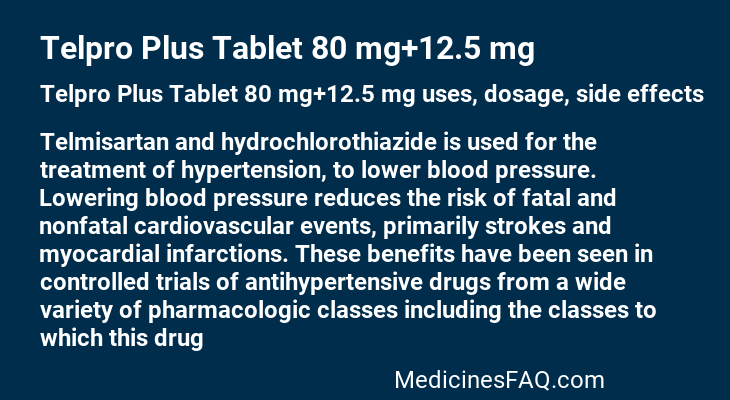 Telpro Plus Tablet 80 mg+12.5 mg