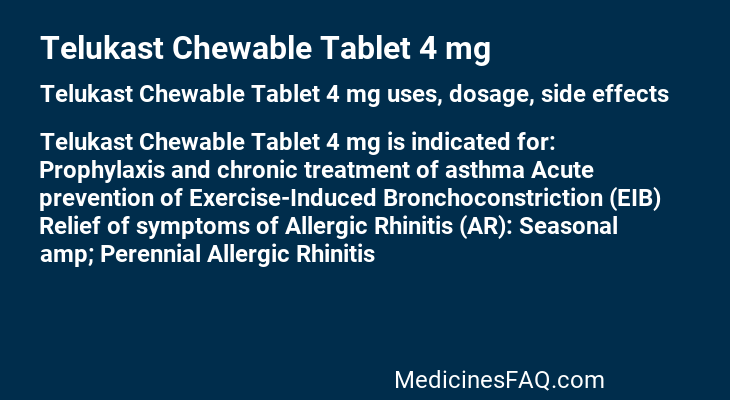Telukast Chewable Tablet 4 mg
