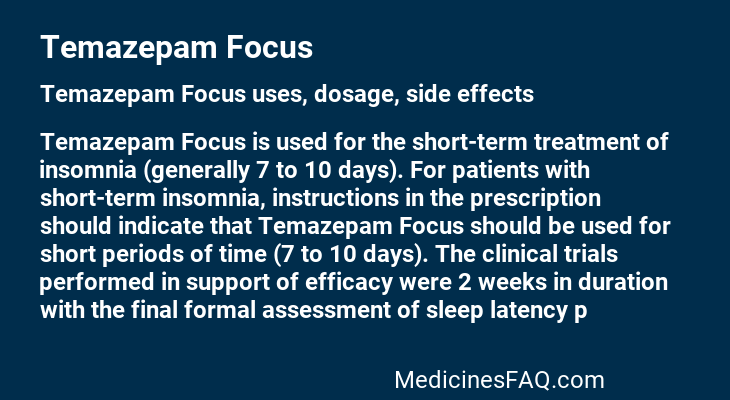 Temazepam Focus