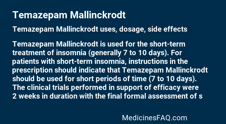 Temazepam Mallinckrodt