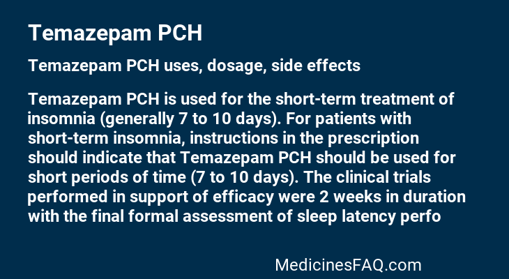 Temazepam PCH