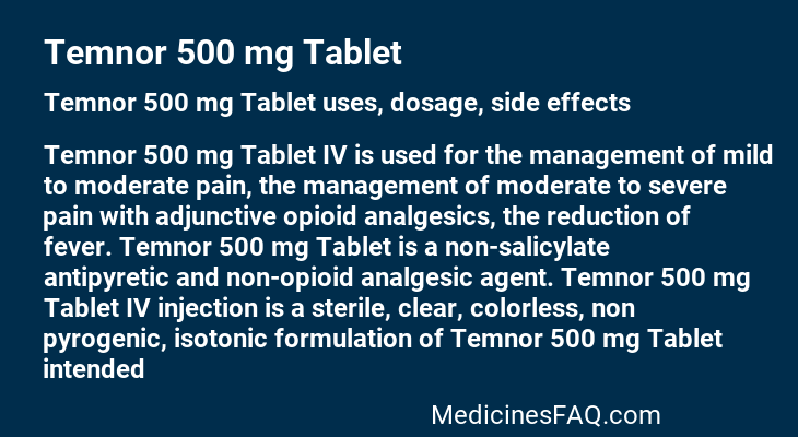 Temnor 500 mg Tablet