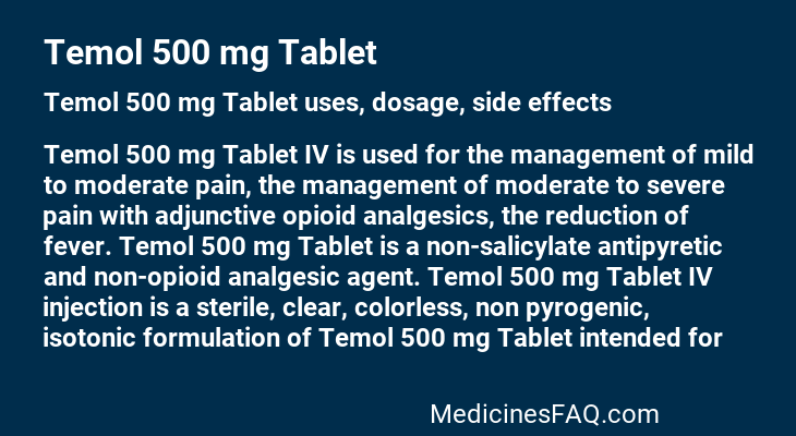 Temol 500 mg Tablet