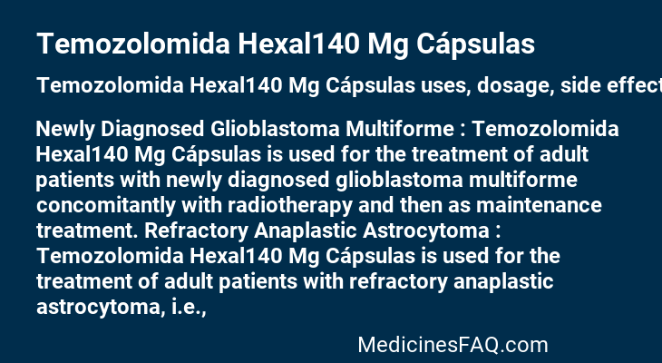 Temozolomida Hexal140 Mg Cápsulas