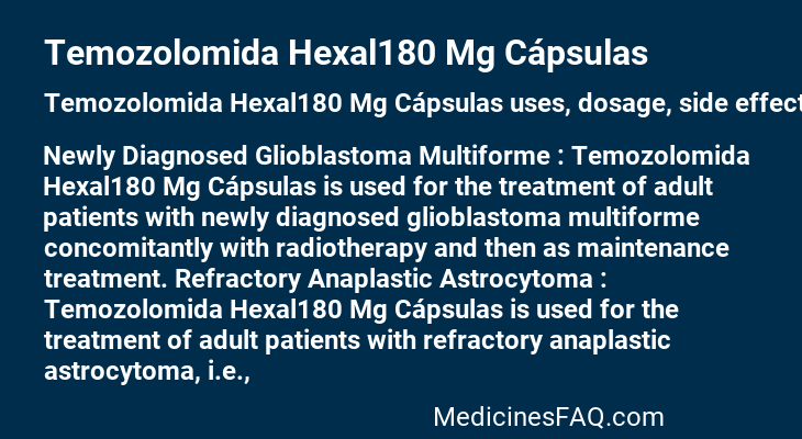 Temozolomida Hexal180 Mg Cápsulas