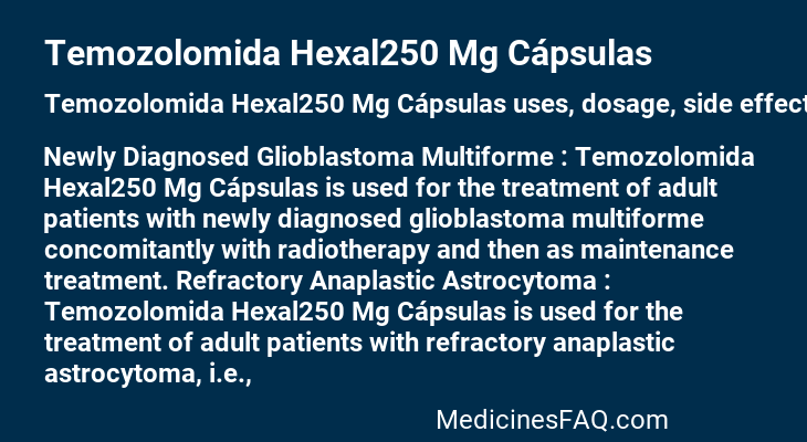 Temozolomida Hexal250 Mg Cápsulas