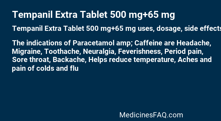 Tempanil Extra Tablet 500 mg+65 mg