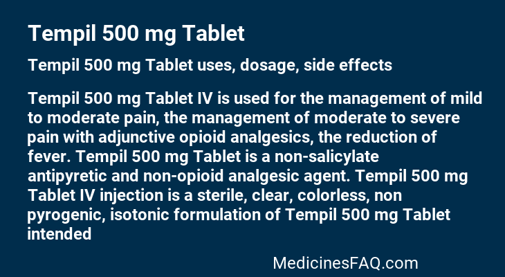 Tempil 500 mg Tablet