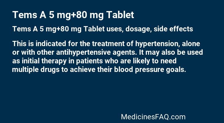 Tems A 5 mg+80 mg Tablet