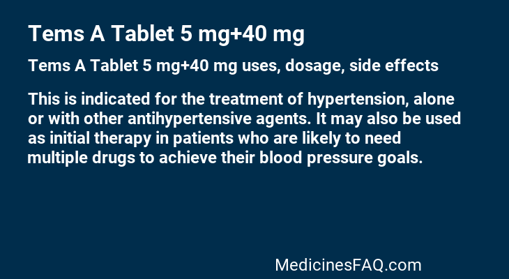 Tems A Tablet 5 mg+40 mg