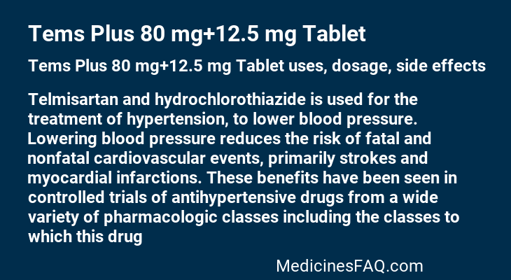 Tems Plus 80 mg+12.5 mg Tablet