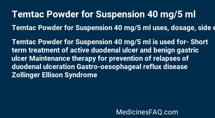 Temtac Powder for Suspension 40 mg/5 ml