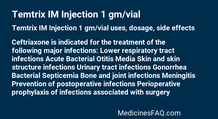 Temtrix IM Injection 1 gm/vial