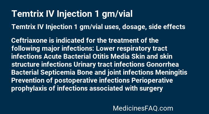 Temtrix IV Injection 1 gm/vial