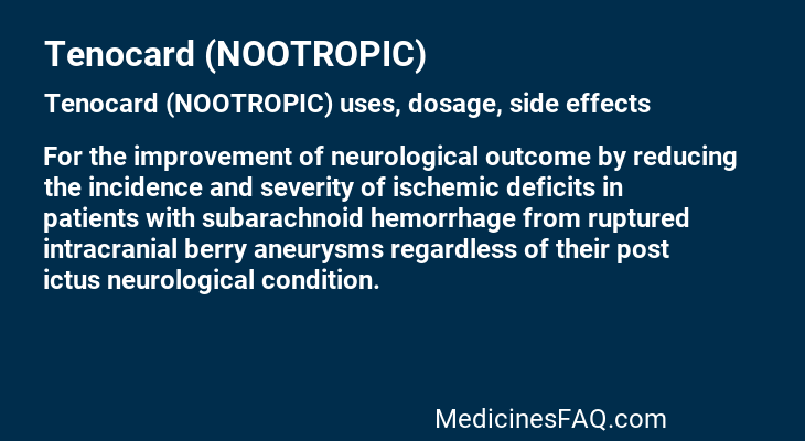 Tenocard (NOOTROPIC)