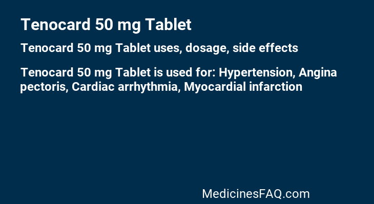 Tenocard 50 mg Tablet