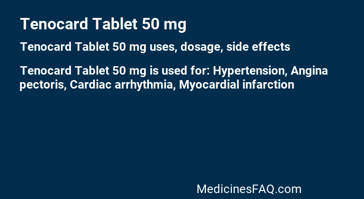 Tenocard Tablet 50 mg