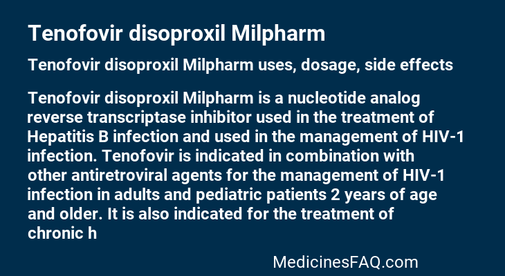 Tenofovir disoproxil Milpharm
