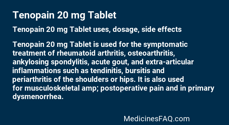 Tenopain 20 mg Tablet