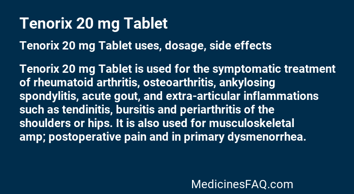 Tenorix 20 mg Tablet