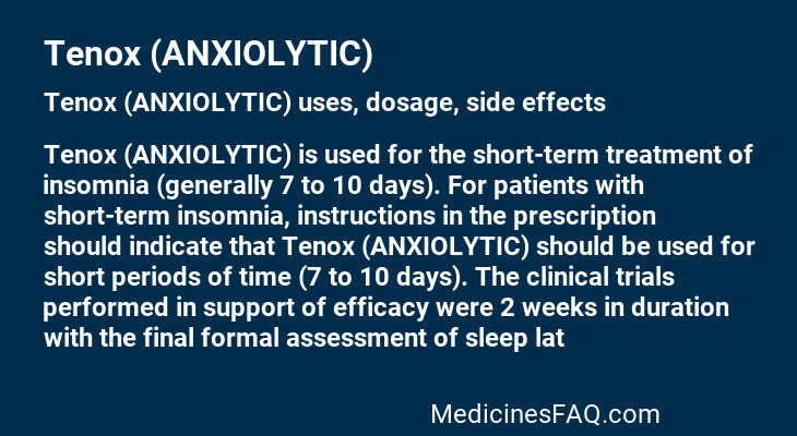 Tenox (ANXIOLYTIC)