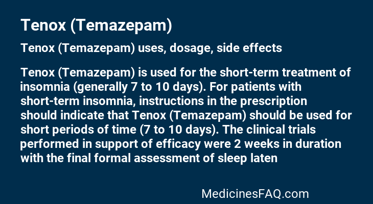 Tenox (Temazepam)