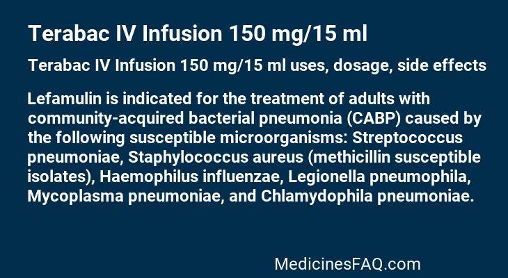 Terabac IV Infusion 150 mg/15 ml