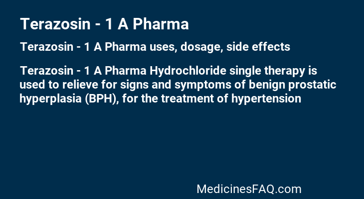 Terazosin - 1 A Pharma