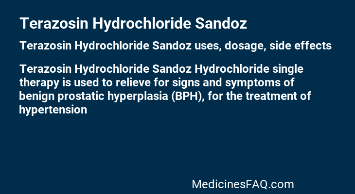 Terazosin Hydrochloride Sandoz