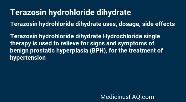 Terazosin hydrohloride dihydrate