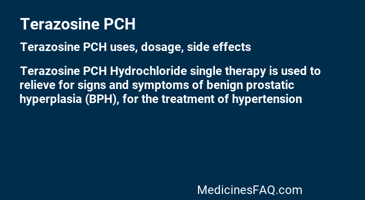 Terazosine PCH