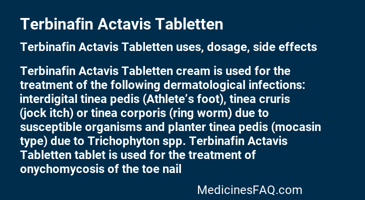 Terbinafin Actavis Tabletten