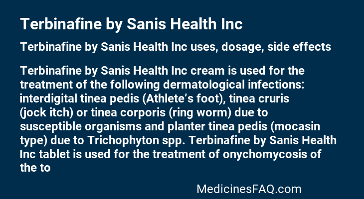 Terbinafine by Sanis Health Inc