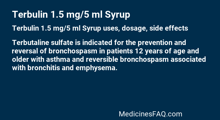 Terbulin 1.5 mg/5 ml Syrup