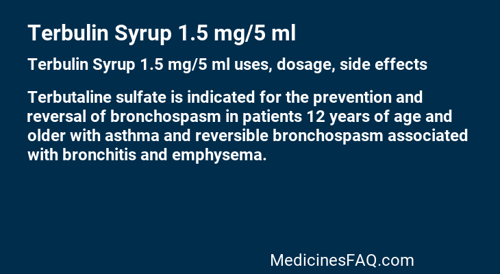 Terbulin Syrup 1.5 mg/5 ml