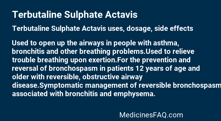 Terbutaline Sulphate Actavis