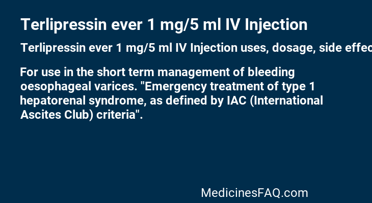 Terlipressin ever 1 mg/5 ml IV Injection