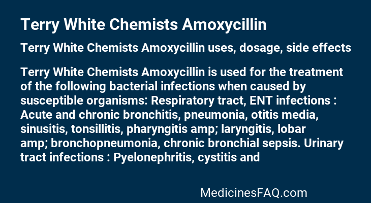 Terry White Chemists Amoxycillin