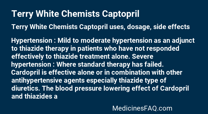 Terry White Chemists Captopril