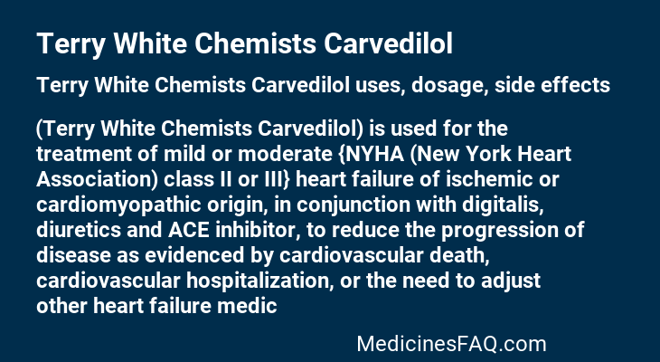 Terry White Chemists Carvedilol