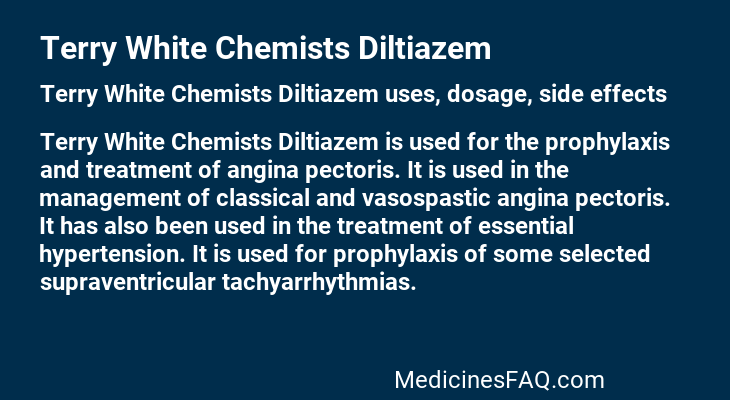 Terry White Chemists Diltiazem