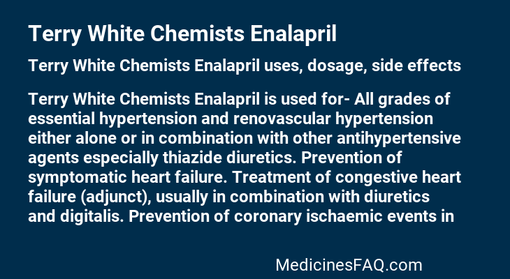 Terry White Chemists Enalapril